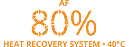 AF 80% heat recovery system 40°C