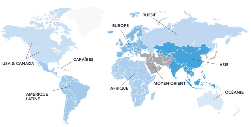 Références dans le monde