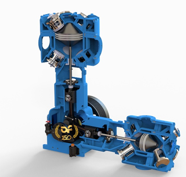 Innovative mechanical engineering for the new oil free piston reciprocating air compressor OPC-110